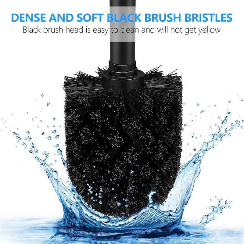 SetSail Toilet Brush, Compact Size Toilet Bowl Brush and Holder Toilet Brushes for Bathroom with Stainless Steel Handle Toilet Cleaner Brush with Durable Scrubbing Bristles, 3 Packs - Image 4